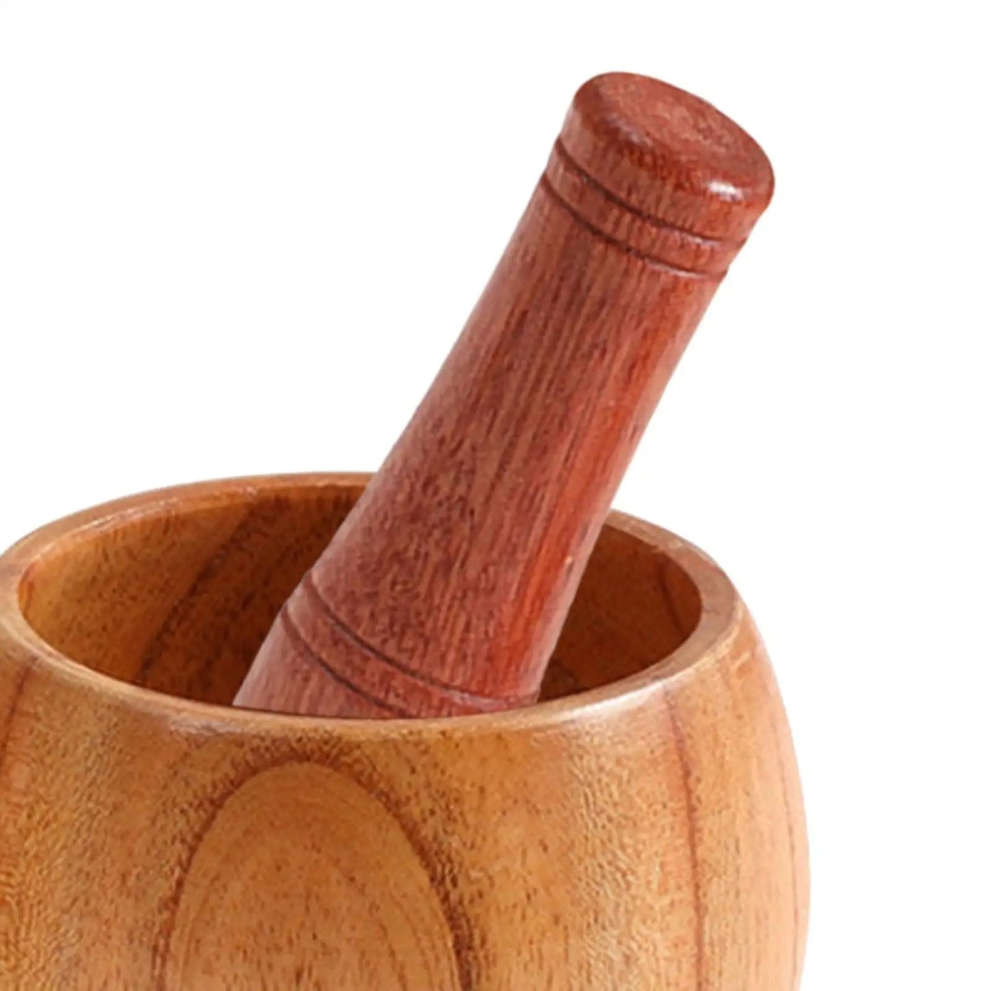 Wooden Mortar and Pestle Set,Rustic Handmade Mortar