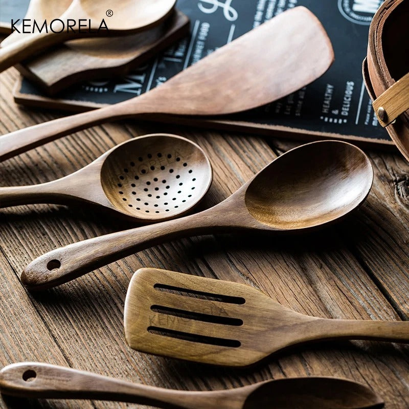 Wooden Spoons For Cooking Wooden Utensils For Cooking With Utensils Holder Teak Wooden Kitchen Utensils Set
