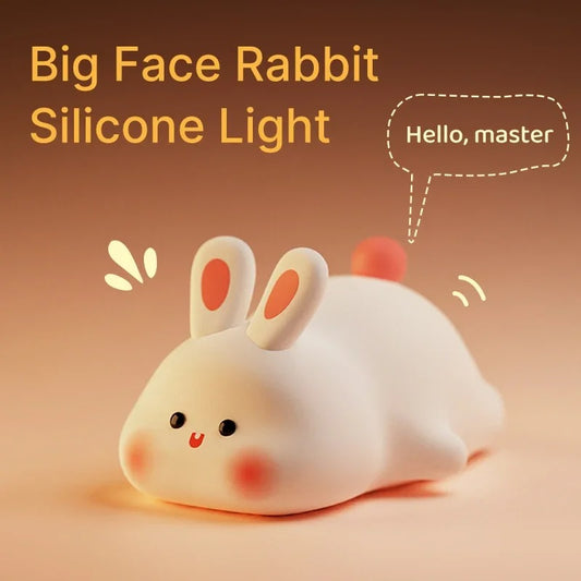 Cute Rabbit Silicone Lamp Soft Touch Night Light For Kids And Home Décor