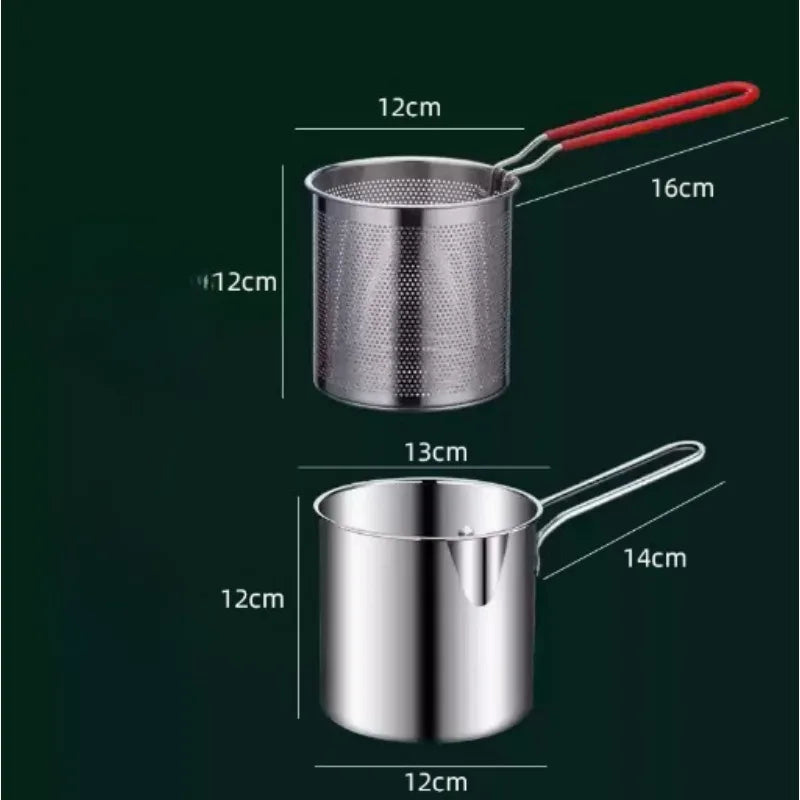 1200ML Portable Cooking Pot with Strainer Basket
