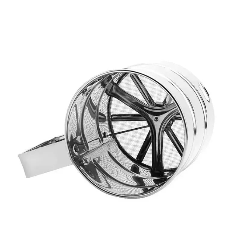 Stainless Steel Handheld Flour Sieve with Hand Pressure