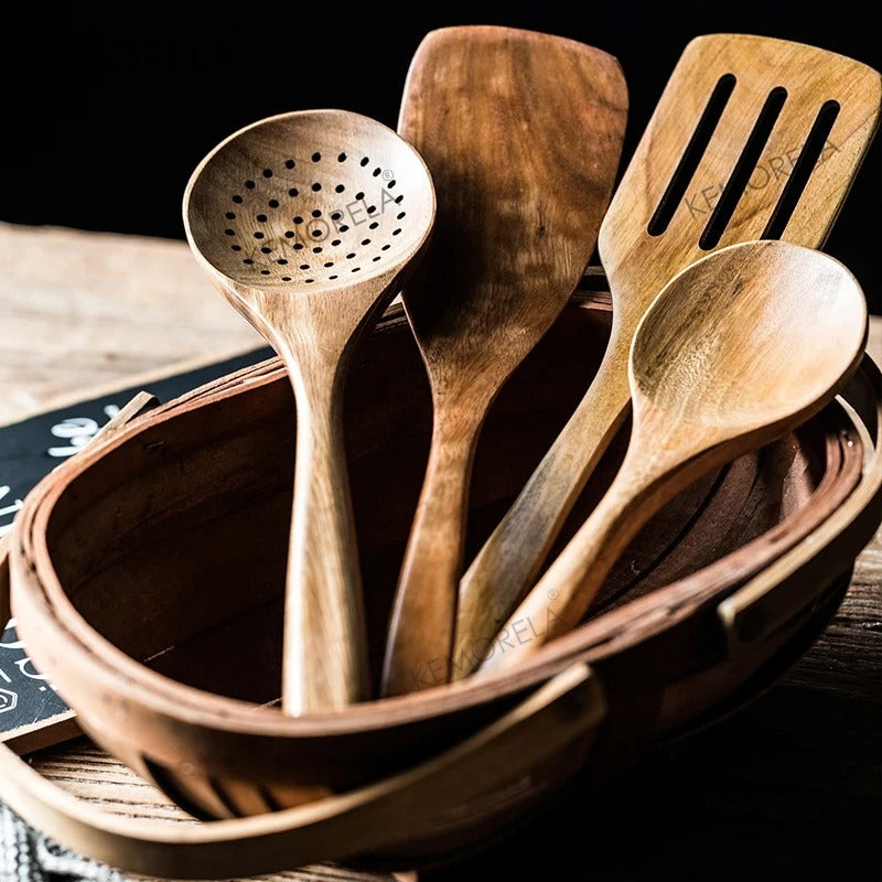 Wooden Spoons For Cooking Wooden Utensils For Cooking With Utensils Holder Teak Wooden Kitchen Utensils Set