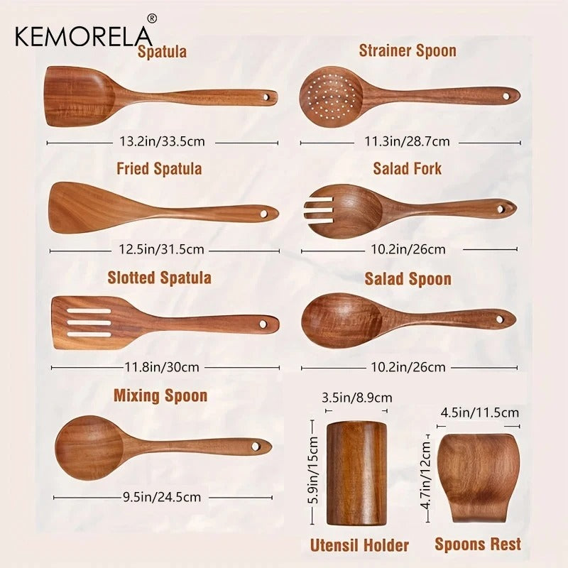 Wooden Spoons For Cooking Wooden Utensils For Cooking With Utensils Holder Teak Wooden Kitchen Utensils Set